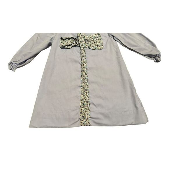 Adorable Smocked Threads by C&L Floral Trim Cotton Dress, Gray, Size 3T - Picture 4 of 12